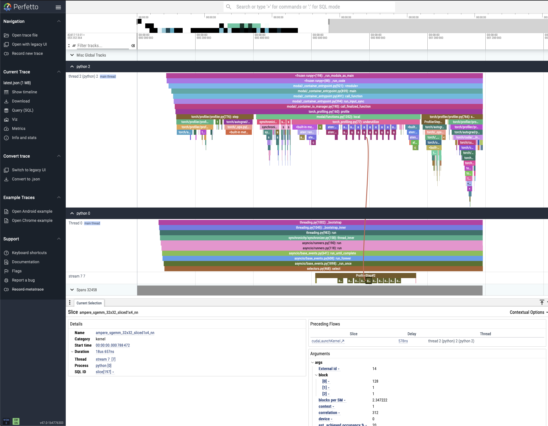 Perfetto (a popular profiling tool) GPU trace